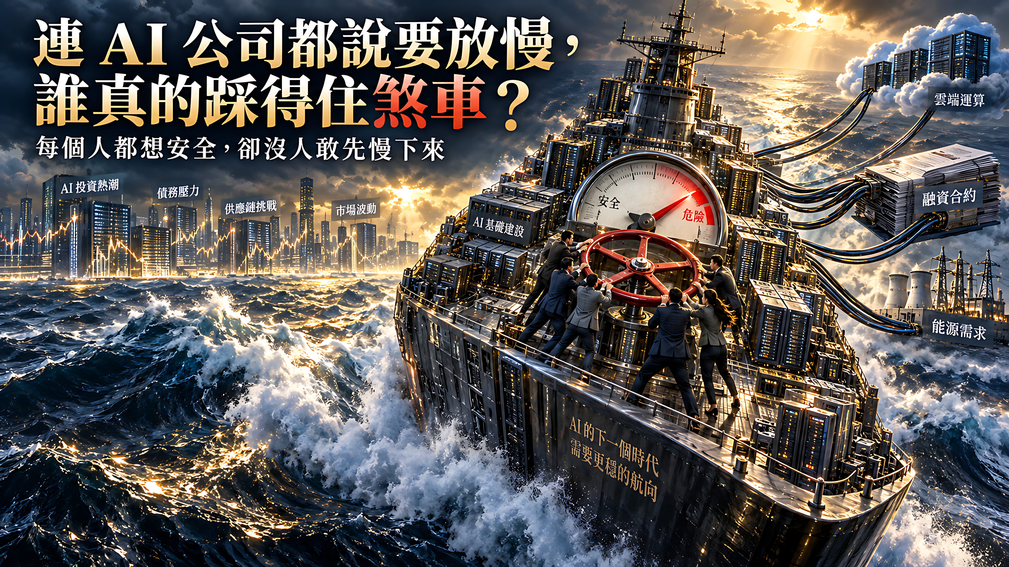 連 AI 公司都說要放慢，誰真的踩得住煞車？ 摘要圖